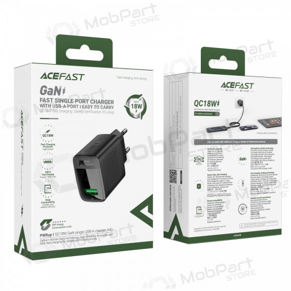 Φορτιστής Acefast A90 18W USB-A μαύρος