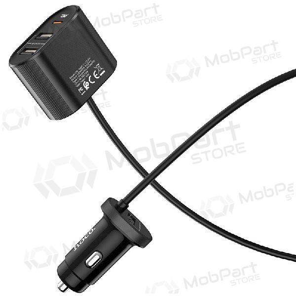 Φορτιστης αυτοκινητου HOCO Z35 Quick Charge 18W (2xUSB 1xType-C 3A) (μαύρος)
