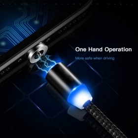 USB καλώδιο Magnetic microUSB 1.0m (μαύρος)