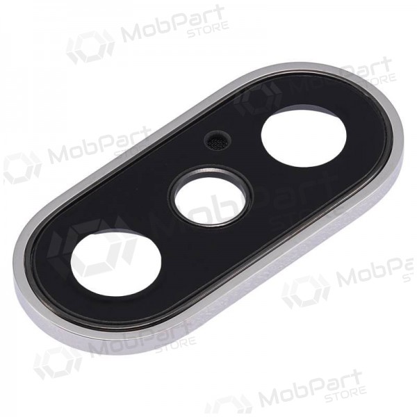 Apple iPhone XS / XS Max τζαμάκι κάμερας (ασήμι) (με πλαίσιο)