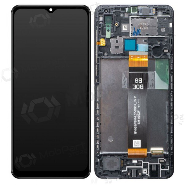 Ekranas Samsung A022F A02 (A022F LCD black flex) su lietimui jautriu stikliuku και rėmeliu Black γνησια (service pack) Ekranas Samsung A022F A02 (A022F LCD black flex) su lietimui jautriu stikliuku και rėmeliu Black γνησια (service pack)