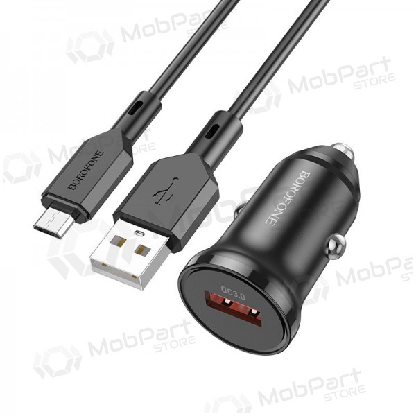 Φορτιστής automobilinis Borofone BZ18 Quick Charge 3.0 18W + MicroUSB (μαύρος)