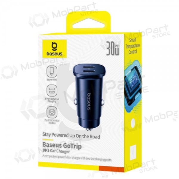 Φορτιστης αυτοκινητου Baseus GoTrip 2xUSB-C 30W μαύρος C00072300123-01