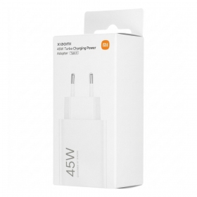 Φορτιστής τηλεφώνου Xiaomi Turbo Charging τροφοδοτικό BHR07SLEU 45 W USB-A PD λευκός.