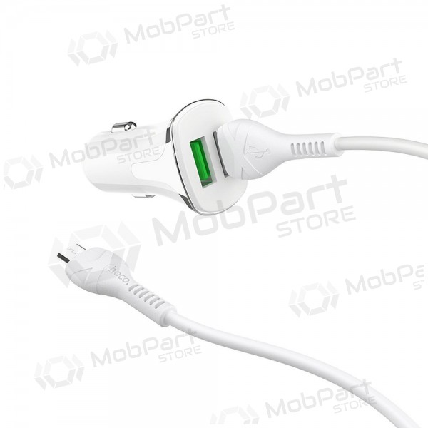 Φορτιστής automobilinis Hoco Z31 Quick Charge 3.0 (3.4A) x 2 USB + microUSB (άσπρο)