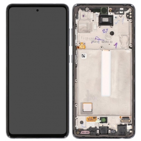 Ekranas Samsung A525/A526 A52 4G/5G 2021 su lietimui jautriu stikliuku και rėmeliu Awesome Black OLED (real size)
