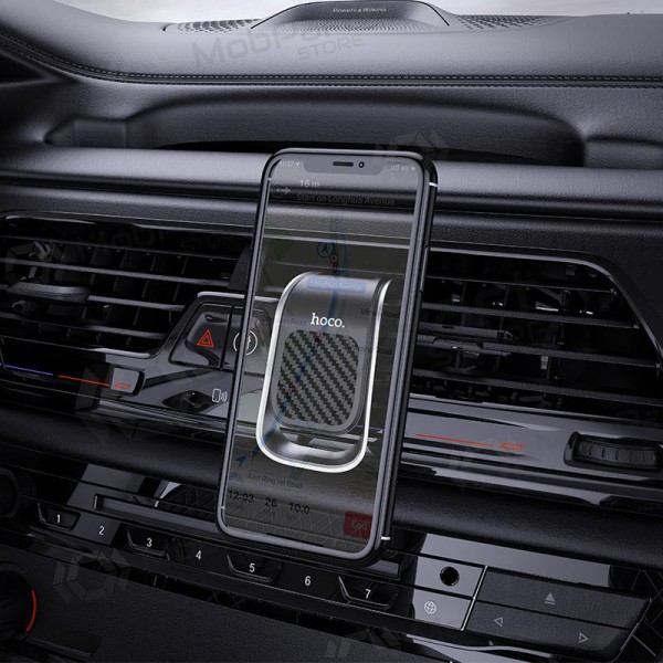 Automobilinis Γενικής telefono laikiklis Hoco CA74 tvirtinamas į ventiliacijos groteles, magnetinis, μαύρος-ασήμι