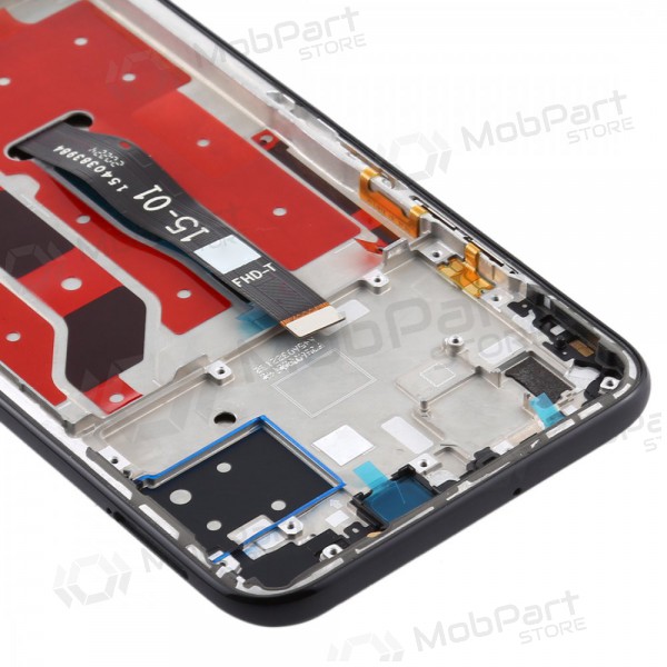 Huawei P40 Lite οθόνη (μαύρος) (με πλαίσιο) (μεταχειρισμένος grade A, γνησια)