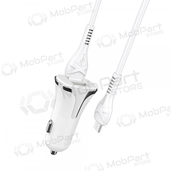 Φορτιστής automobilinis Hoco Z31 Quick Charge 3.0 (3.4A) x 2 USB + microUSB (άσπρο)