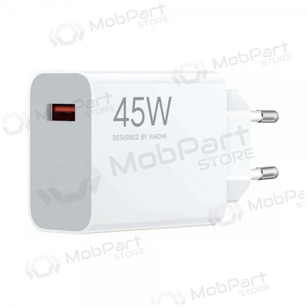 Φορτιστής τηλεφώνου Xiaomi Turbo Charging τροφοδοτικό BHR07SLEU 45 W USB-A PD λευκός.