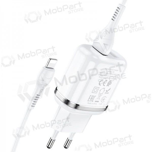 Φορτιστής Hoco N4 X 2 USB  jungtimis + Lightning (2.4A) (άσπρο)