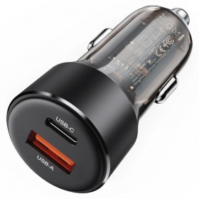 Φορτιστης αυτοκινητου Acefast B12 60W USB-C/USB-A μαύρος