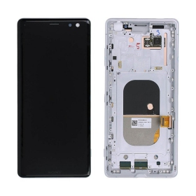 Sony Xperia XZ3 H8416 / H9436 οθόνη (άσπρο) (με πλαίσιο) (μεταχειρισμένος grade B, γνησια)