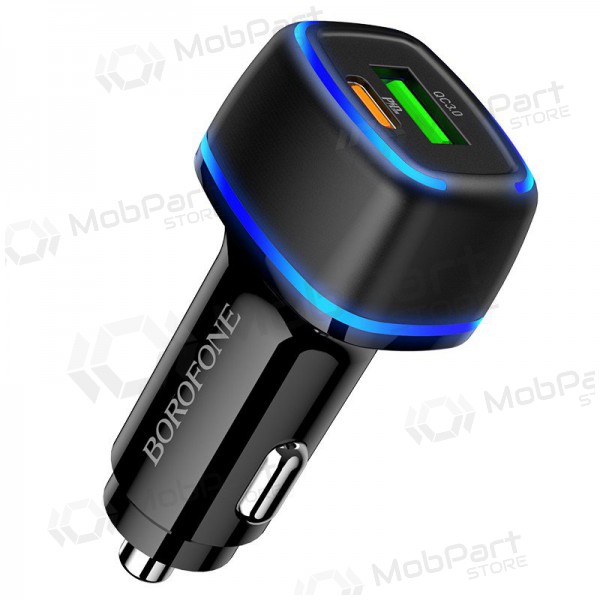 Φορτιστής automobilinis Borofone BZ14A PD20W+QC3.0 x 2 USB (μαύρος)