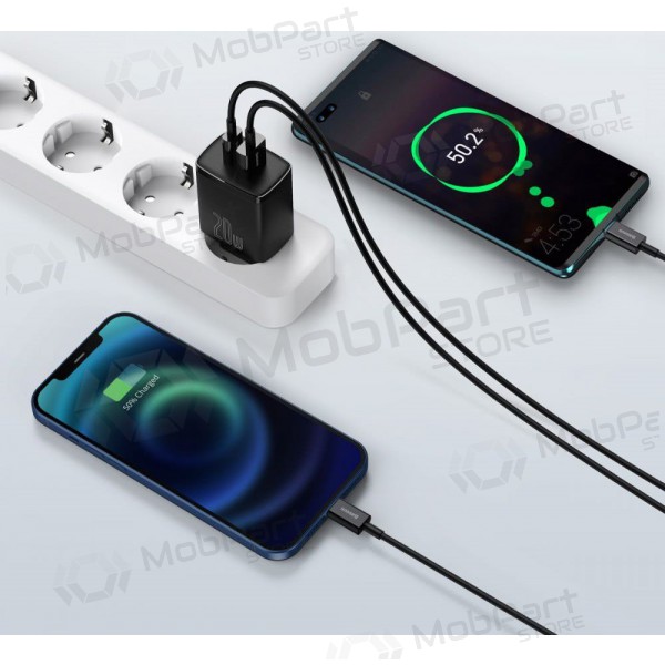 Φορτιστής Baseus USB + Type-C 20W CCXJ-B01 (μαύρος)