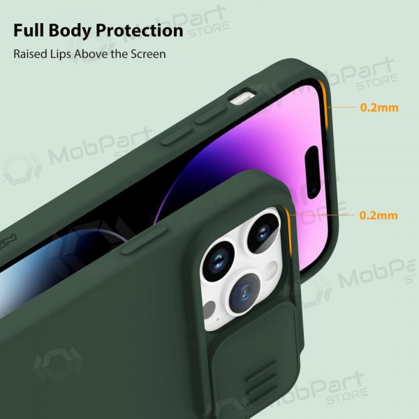 Apple iPhone 15 Pro Max θήκη „Nillkin Silicone“ (σκούρο πράσινο) Apple iPhone 15 Pro Max θήκη „Nillkin Silicone“ (σκούρο πράσινο)